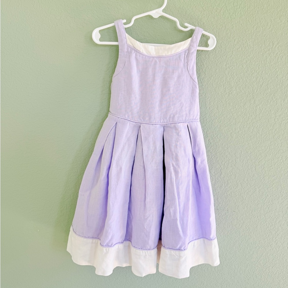 JANIE AND JACK 100% Linen Lavender Dress